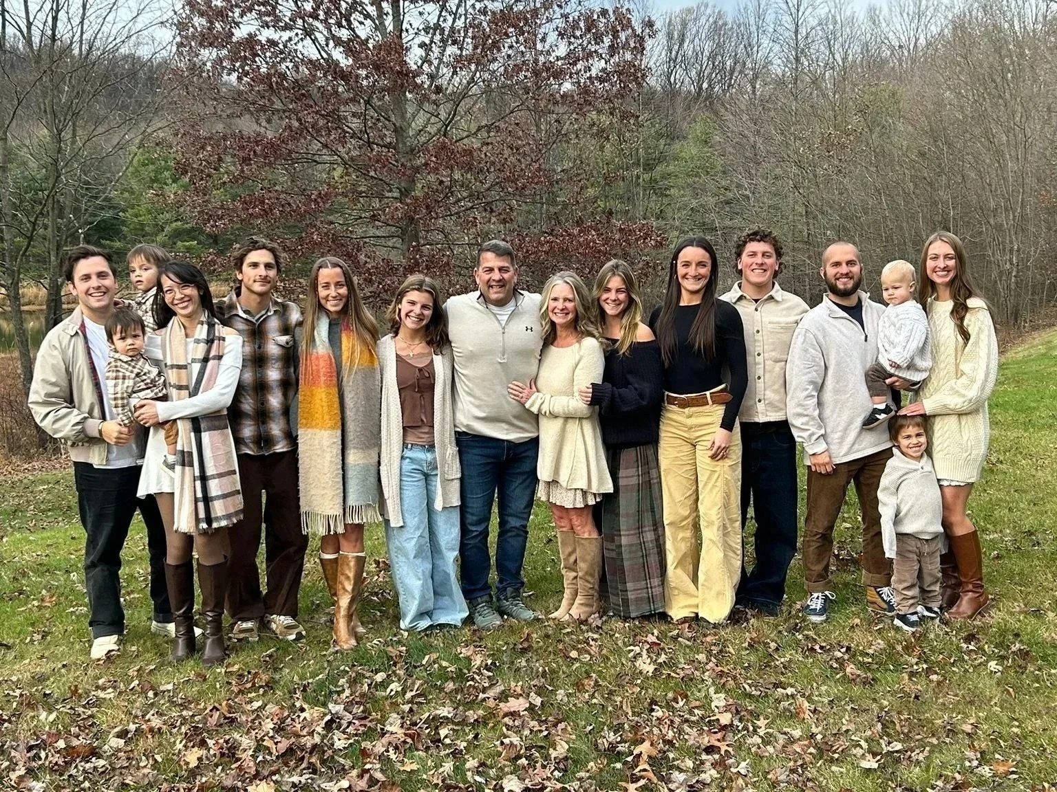 Jennifer Horrocks with her family outdoors